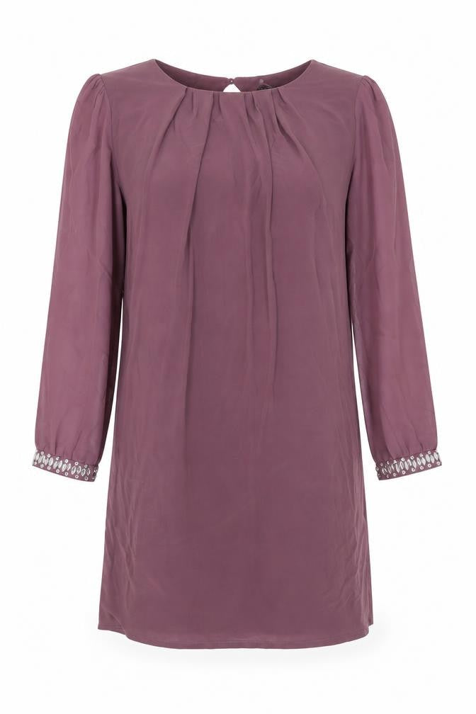 Dorothy Perkins Womens Pink Polyester A-Line Size 10 Round Neck Button