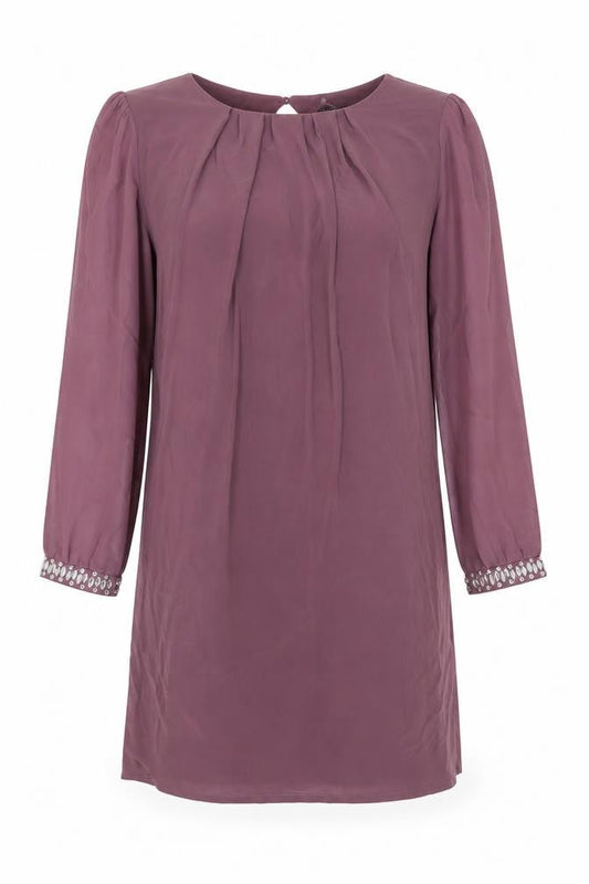 Dorothy Perkins Womens Pink Polyester A-Line Size 10 Round Neck Button