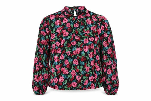 Nobody's Child Womens Multicoloured Floral Viscose Basic Blouse Size 10 Round Neck