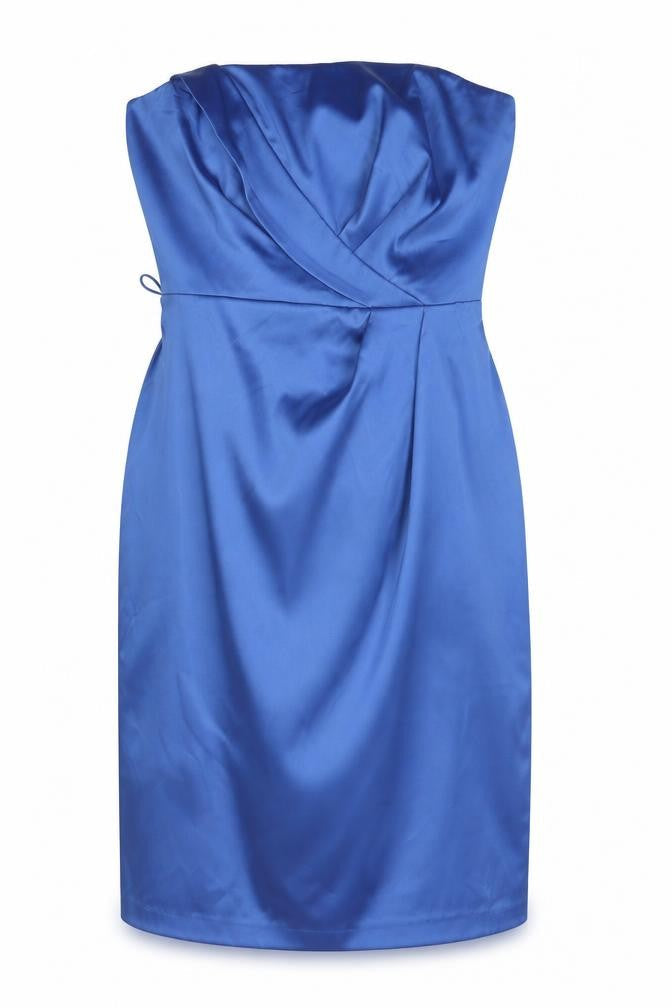 Bravissimo Womens Blue Polyester Shift Size 14 Square Neck Zip