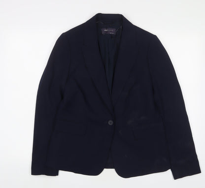 Marks & Spencer Womens Blue Jacket Blazer Size 10 Button