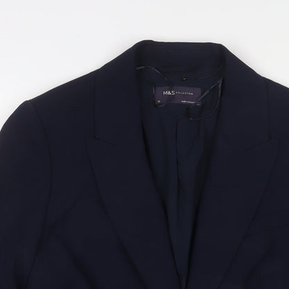 Marks & Spencer Womens Blue Jacket Blazer Size 10 Button