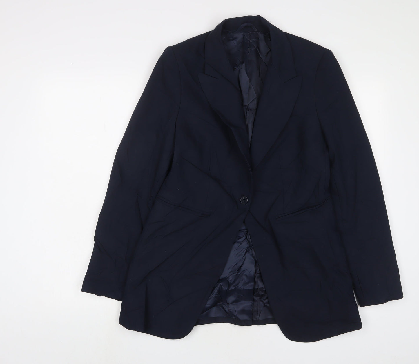 Marks and Spencer Womens Blue Jacket Blazer Size 8 Button