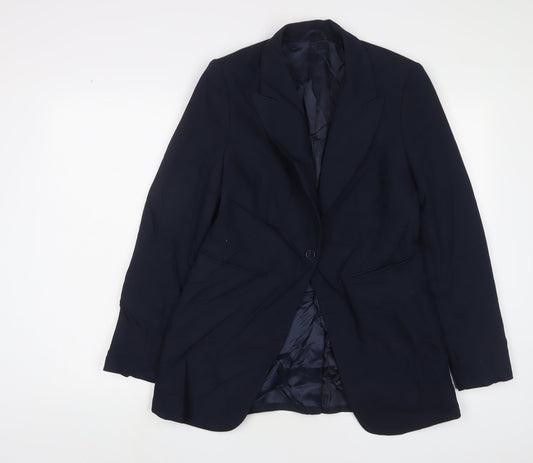 Marks and Spencer Womens Blue Jacket Blazer Size 8 Button