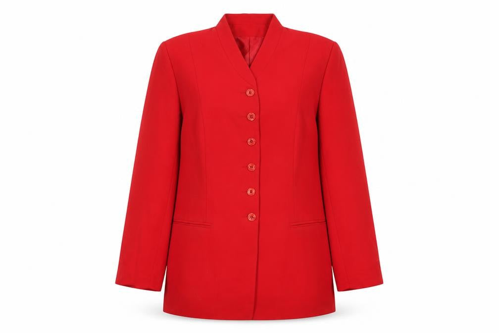 Richards Womens Red Jacket Blazer Size 14 Buckle
