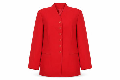 Richards Womens Red Jacket Blazer Size 14 Buckle
