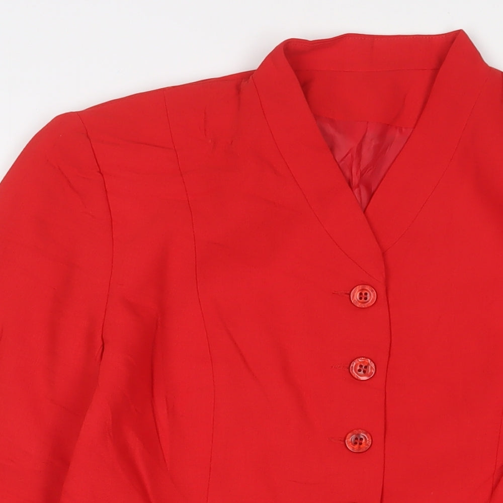 Richards Womens Red Jacket Blazer Size 14 Buckle