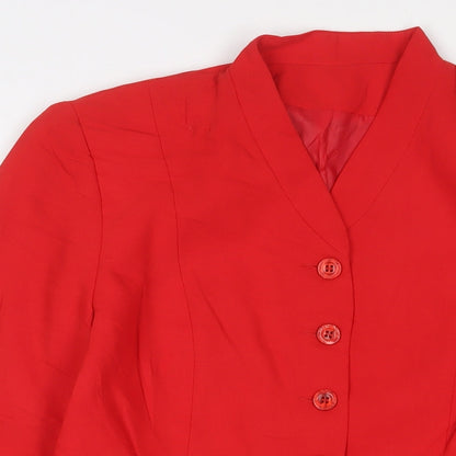 Richards Womens Red Jacket Blazer Size 14 Buckle