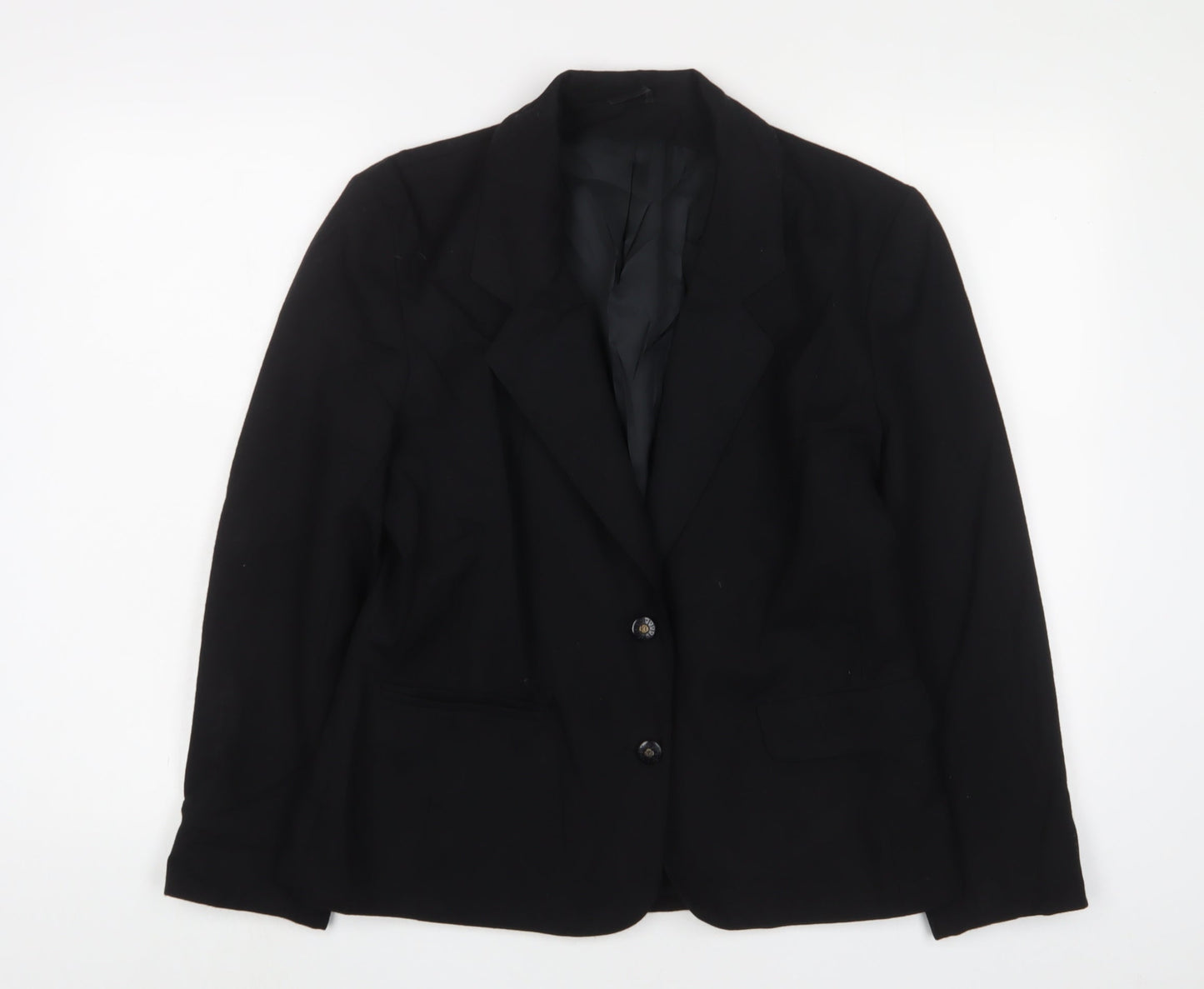 Littlewoods Womens Black Jacket Blazer Size 14 Button