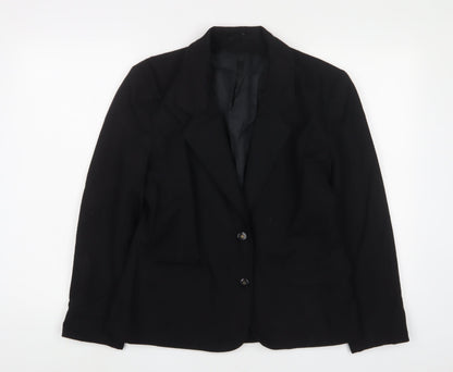 Littlewoods Womens Black Jacket Blazer Size 14 Button