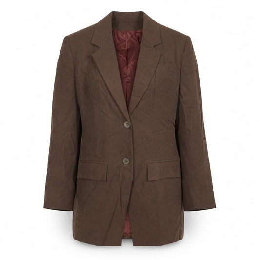 Front view of Principles women’s brown jacket blazer, size UK 10, button