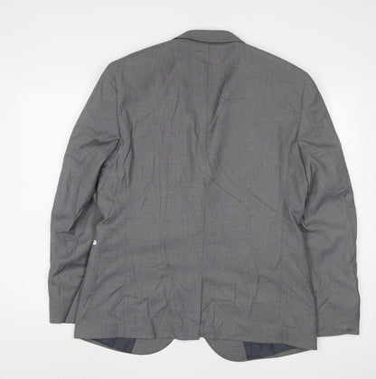 Next Mens Grey Polyester Jacket Suit Jacket Size 44 Regular