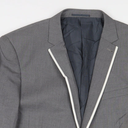 Next Mens Grey Polyester Jacket Suit Jacket Size 44 Regular