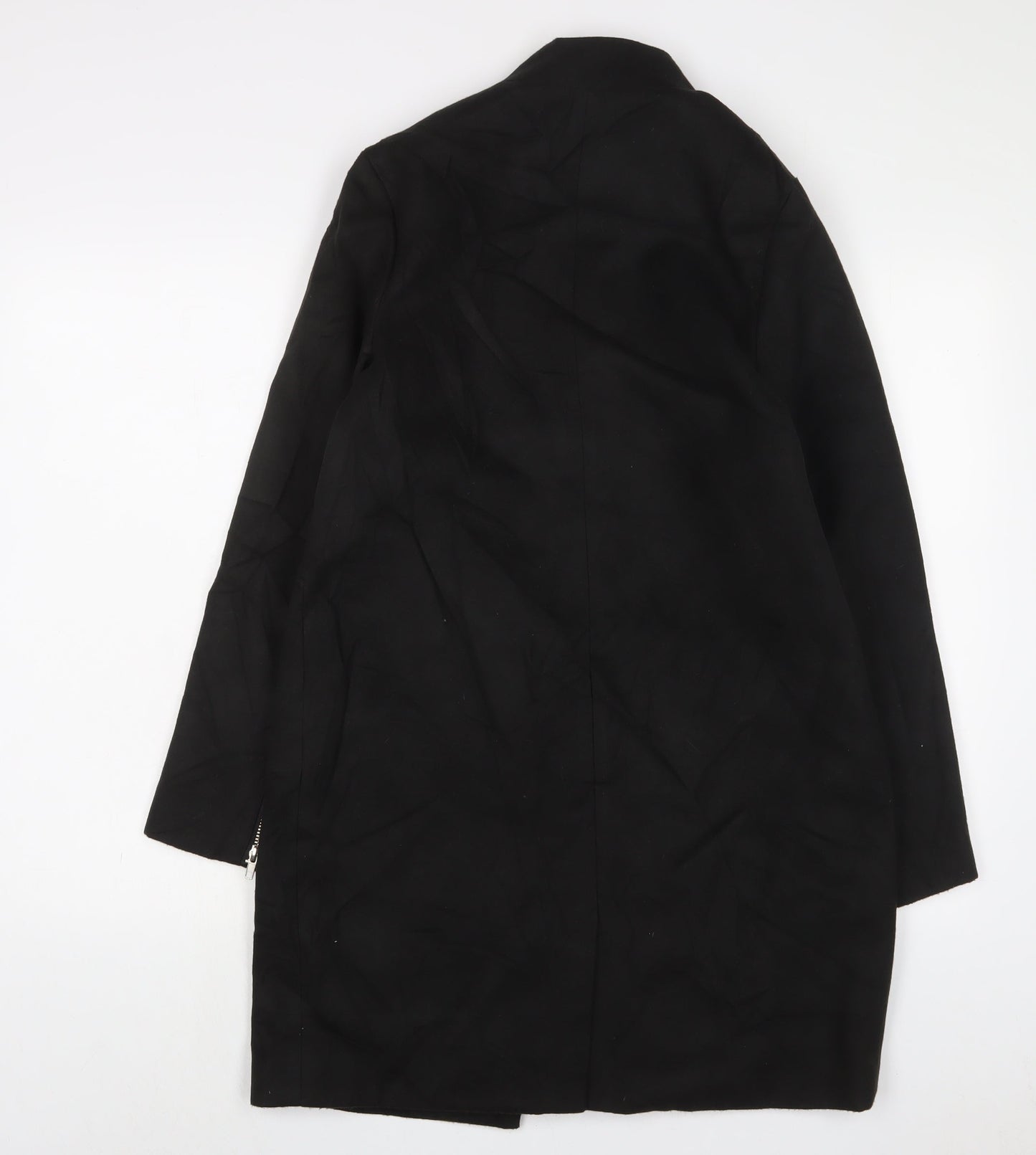 Marks and Spencer Womens Black Overcoat Coat Size 8 - Open