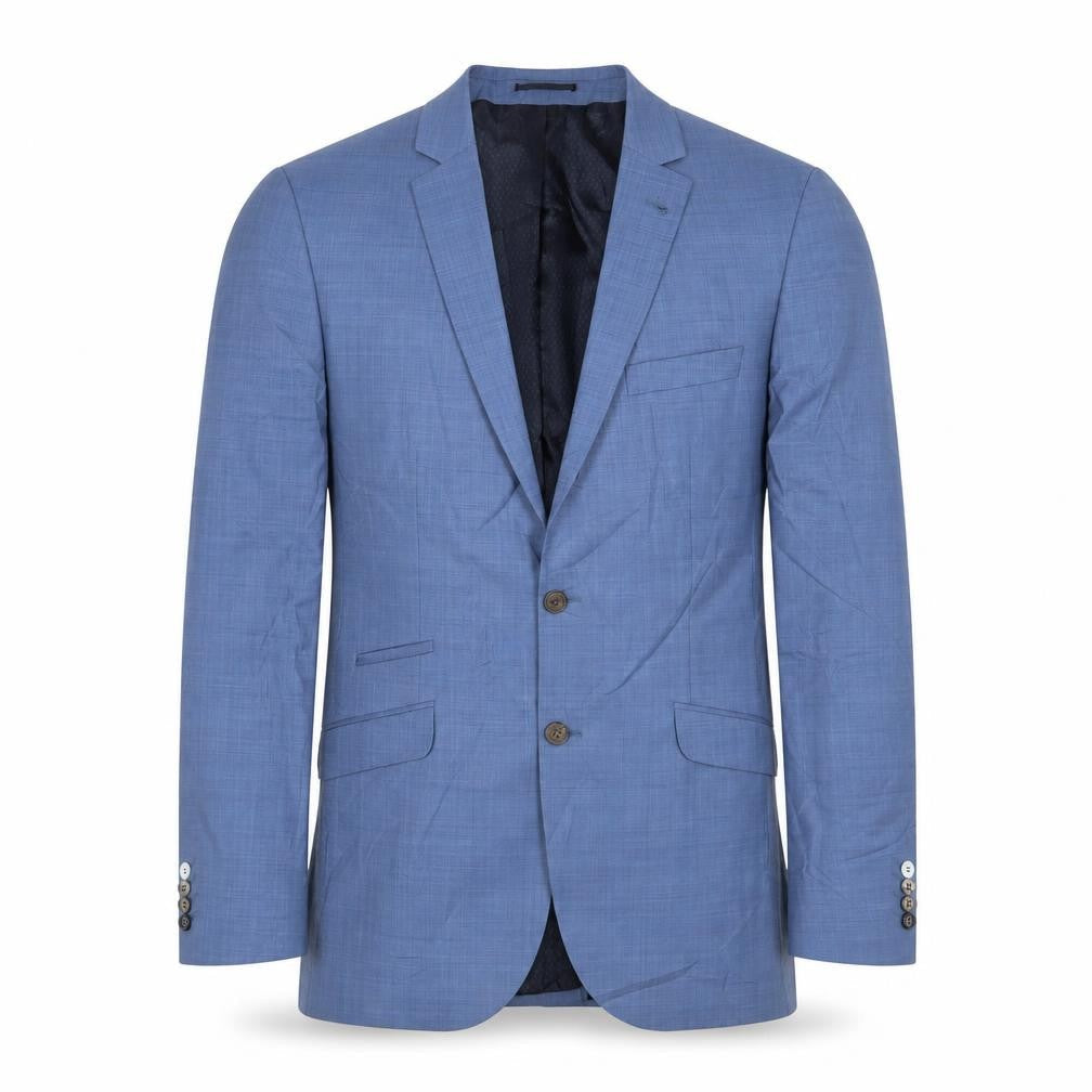 River Island Mens Blue Wool Jacket Suit Jacket Size 42 Regular