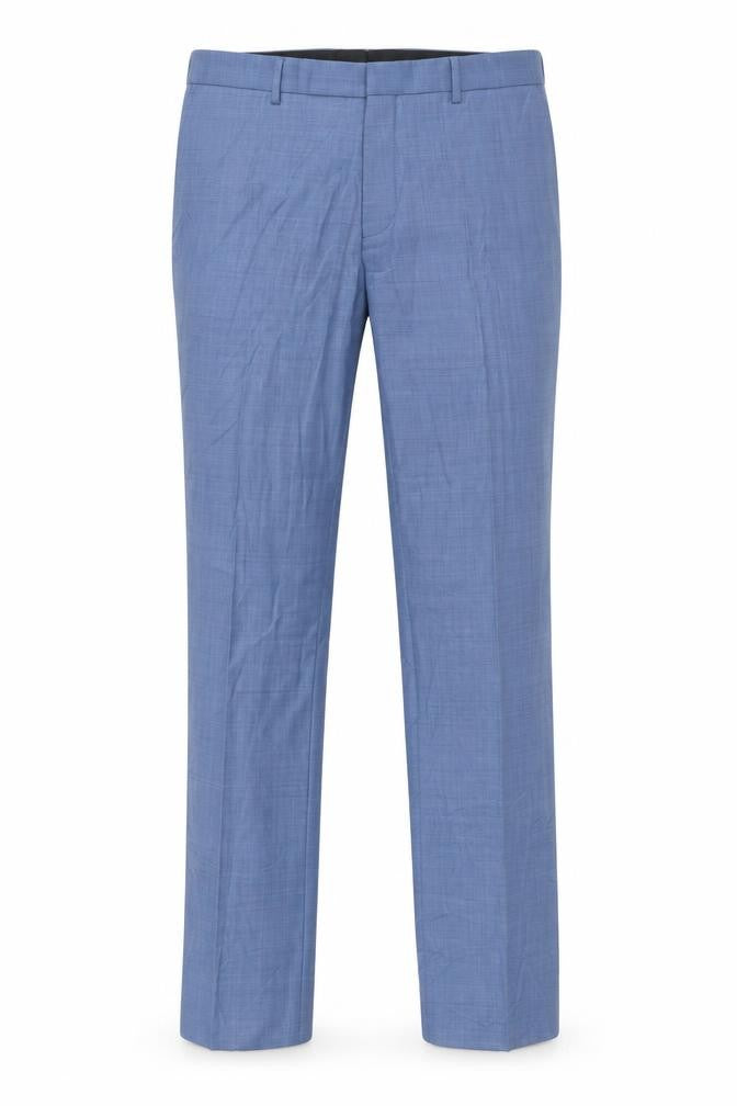 River Island Mens Blue Wool Trousers Size 36 in L34 in Regular Hook & Eye - Long Leg