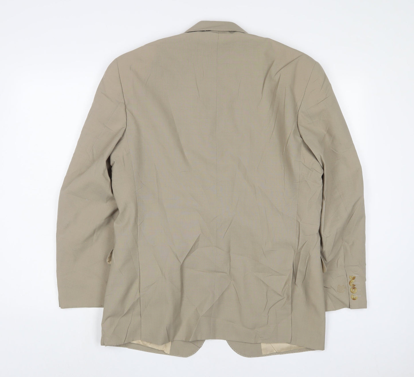 WHITE LOCKS Mens Beige Polyester Jacket Suit Jacket Size 40 Regular