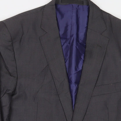 Close-up detail of Autograph men’s grey polyester jacket suit jacket, size 44, regular