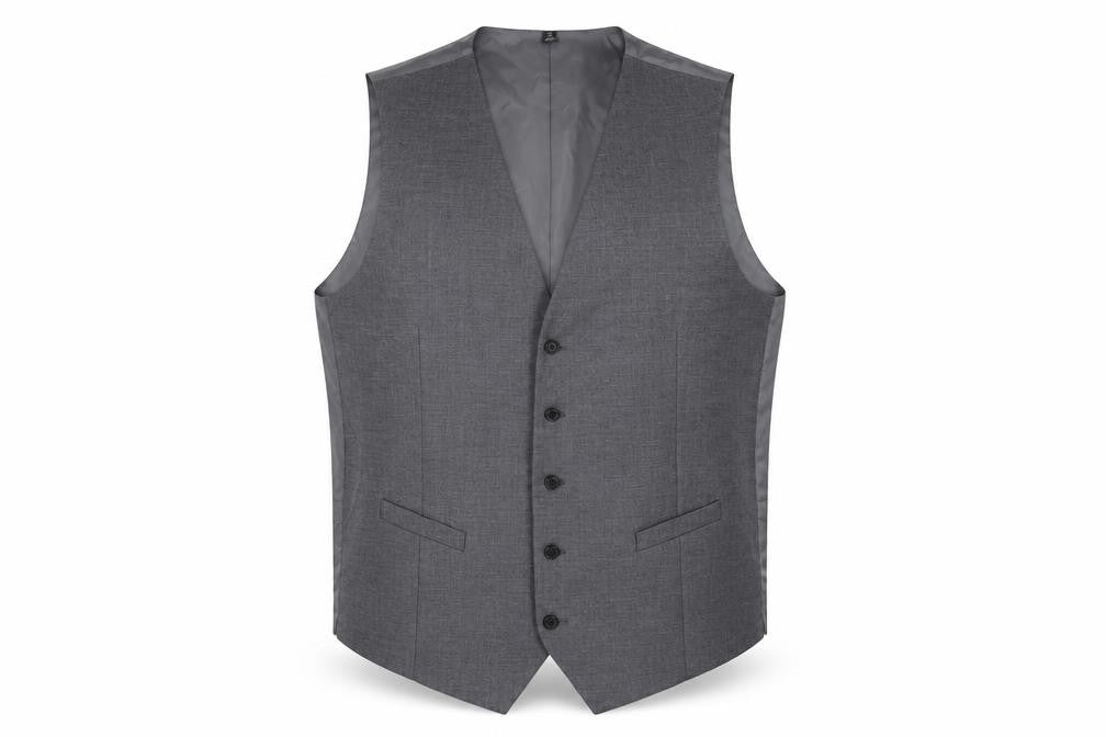 Marks & Spencer Mens Grey Polyester Jacket Suit Waistcoat Size 48 Regular