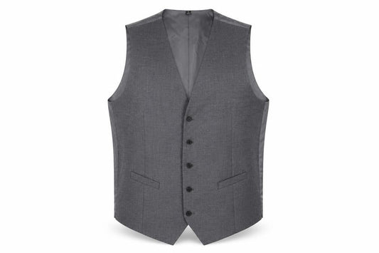 Marks & Spencer Mens Grey Polyester Jacket Suit Waistcoat Size 48 Regular