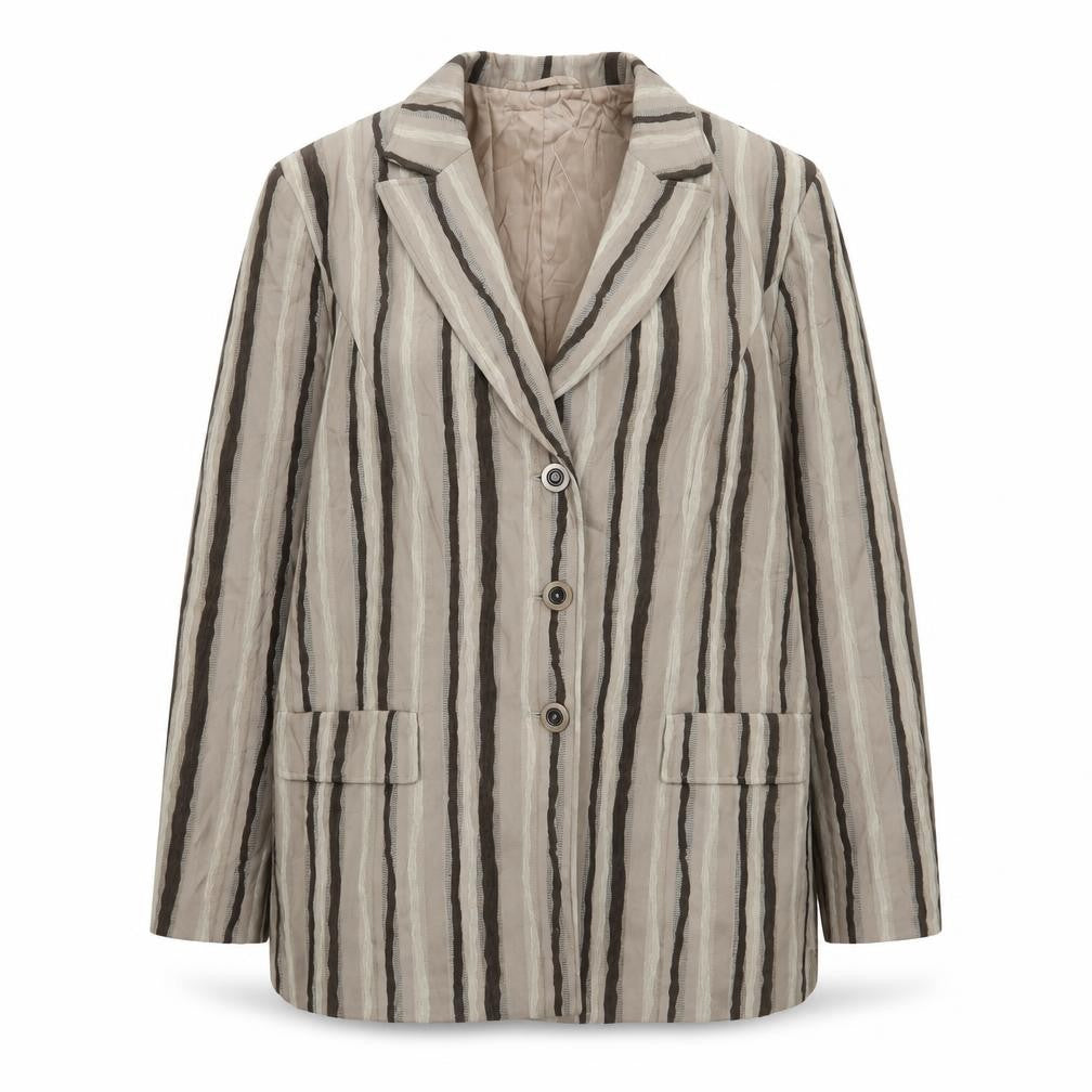 Gerry Weber Womens Brown Striped Jacket Blazer Size 20 Button