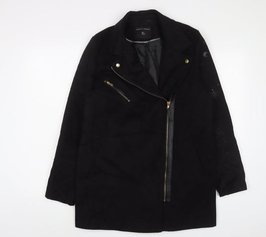 Dorothy Perkins Womens Black Overcoat Coat Size 12 Zip