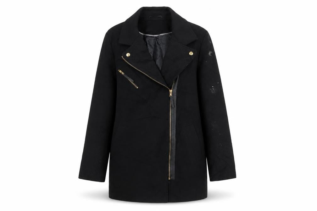 Dorothy Perkins Womens Black Overcoat Coat Size 12 Zip