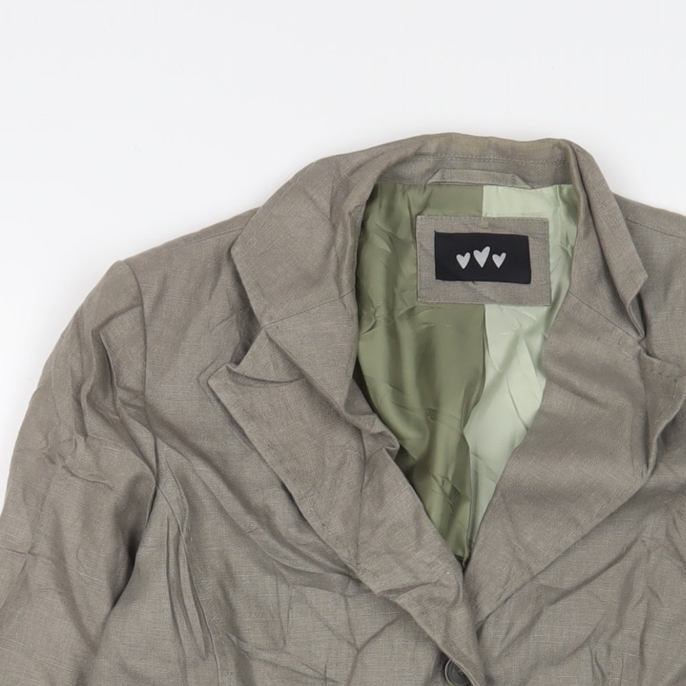 Per Una Womens Green Jacket Blazer Size 12 Button