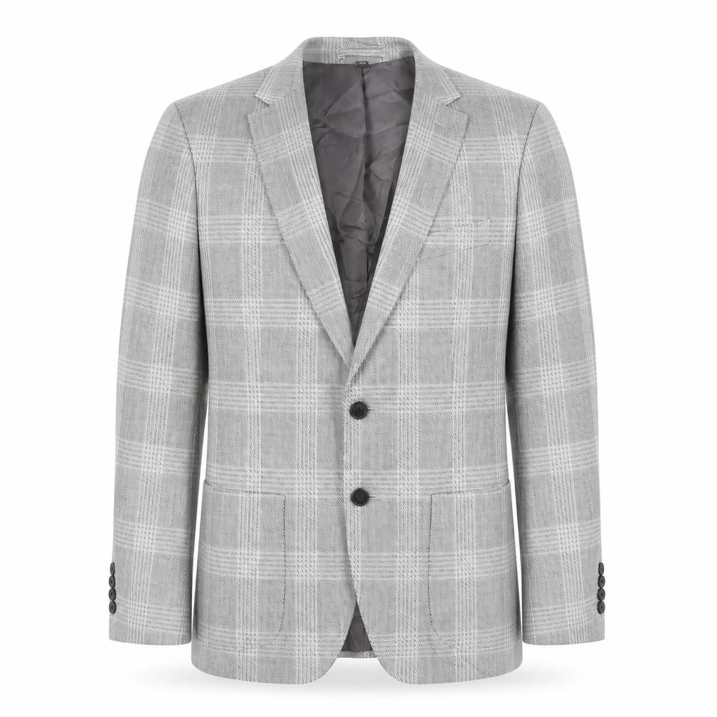 Marks & Spencer Mens Grey Plaid Polyester Jacket Suit Jacket Size 40 Regular