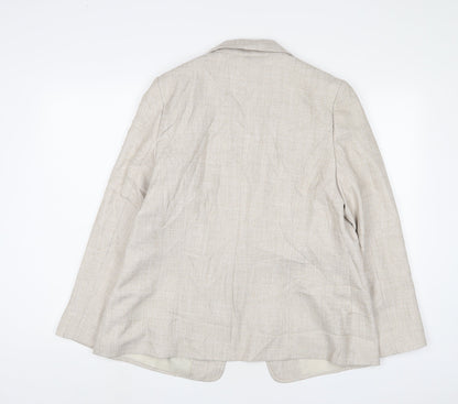 EWM Womens Beige Jacket Blazer Size 16 Button