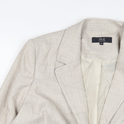 EWM Womens Beige Jacket Blazer Size 16 Button