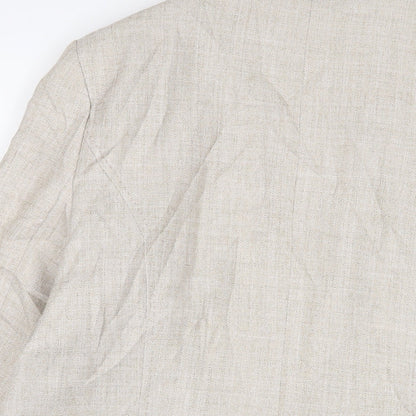 EWM Womens Beige Jacket Blazer Size 16 Button