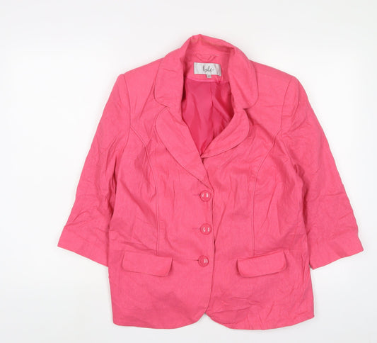 Bleifrei Womens Pink Jacket Blazer Size 16 Button