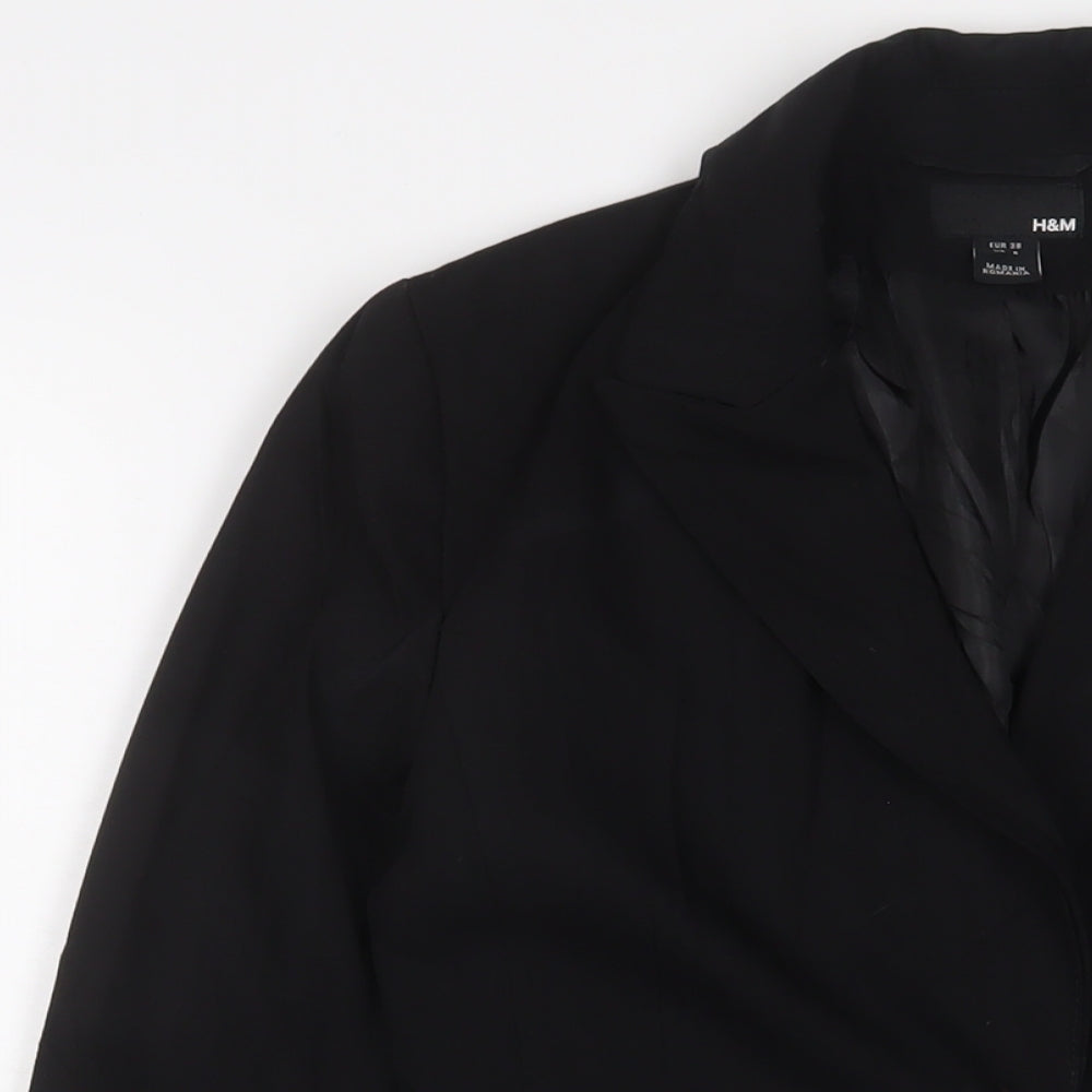 H&M Womens Black Jacket Blazer Size 10 Button