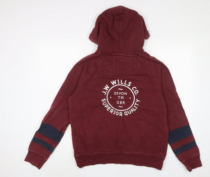 Preloved Jack Wills Womens Red Camel Pullover Hoodie Size 14 Pullover - Front