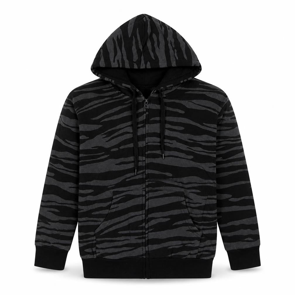 Bubble Boys Grey Animal Print Cotton Full Zip Hoodie Size 8 Years Zip