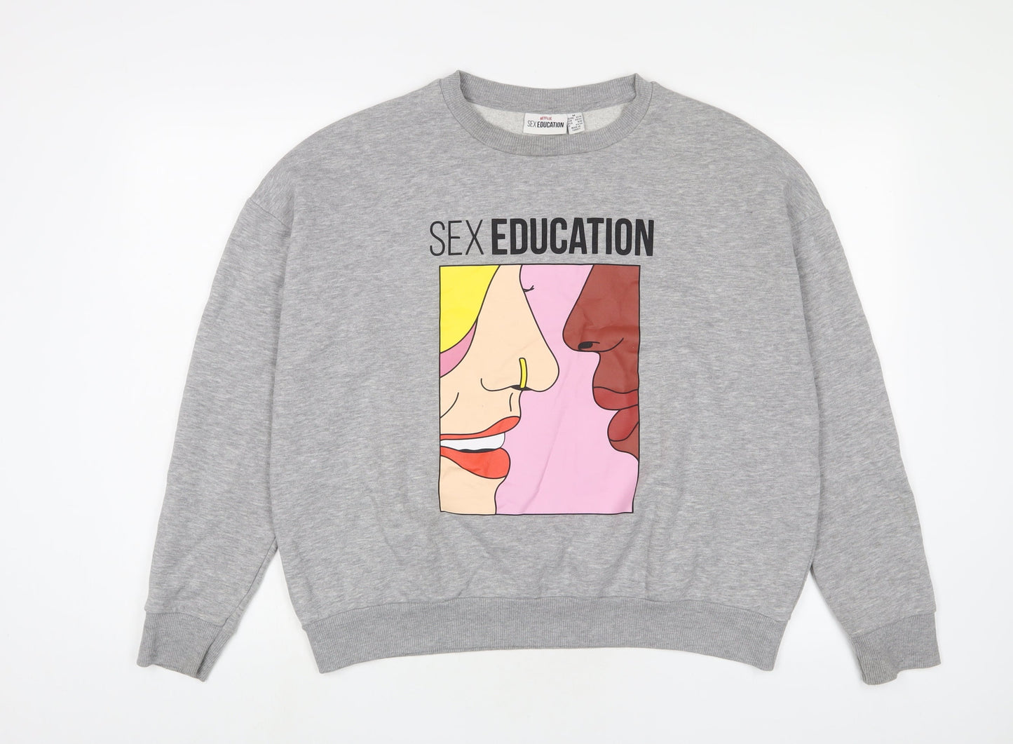Sex Education Womens Grey Cotton Pullover Sweatshirt Size M Pullover