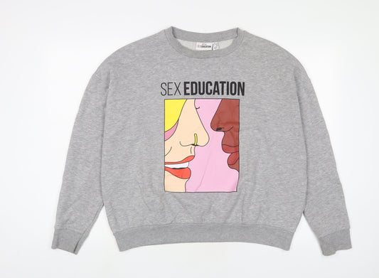 Sex Education Womens Grey Cotton Pullover Sweatshirt Size M Pullover
