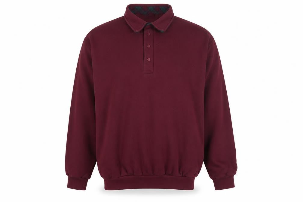 James Meade Mens Red Cotton Polo Size L Collared Button