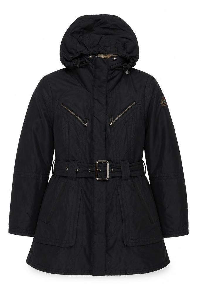 Greenstone Womens Black Jacket Coat Size 8 Zip - Belted