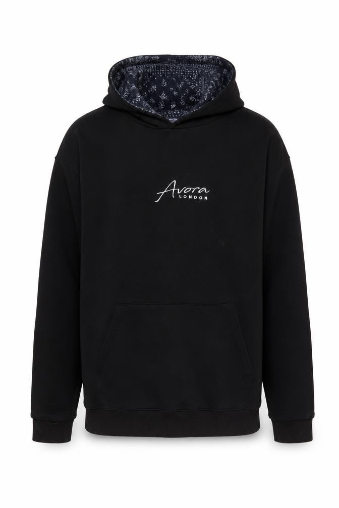 Avora Mens Black Cotton Pullover Hoodie Size XL