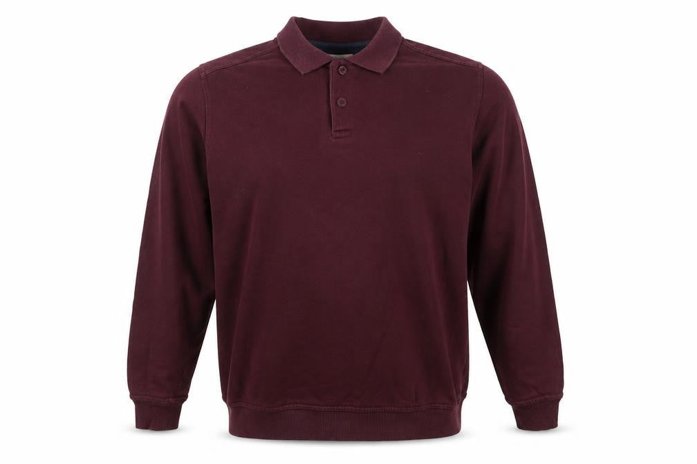 EWM Mens Red Cotton Polo Size M Collared Button