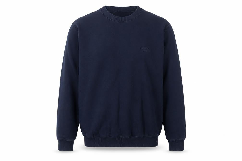 Cotton Traders Mens Blue Cotton Pullover Sweatshirt Size S - Logo, Embroidered