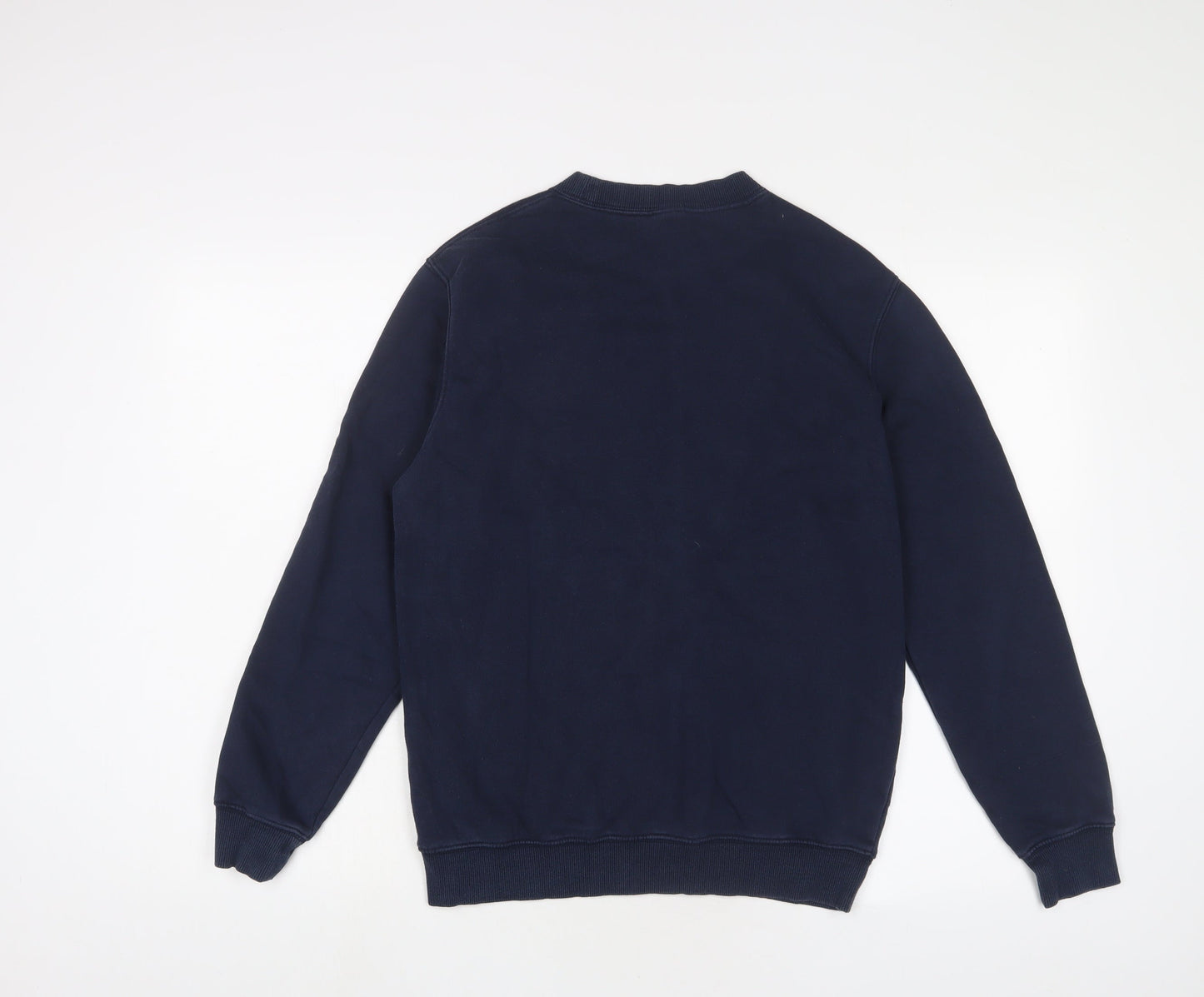 Cotton Traders Mens Blue Cotton Pullover Sweatshirt Size S - Logo, Embroidered