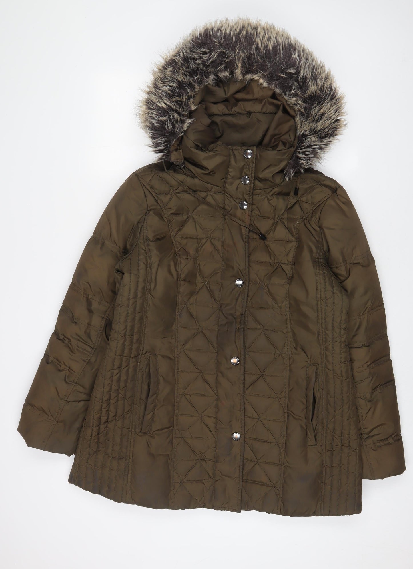 London Fog Womens Green Parka Coat Size L Zip