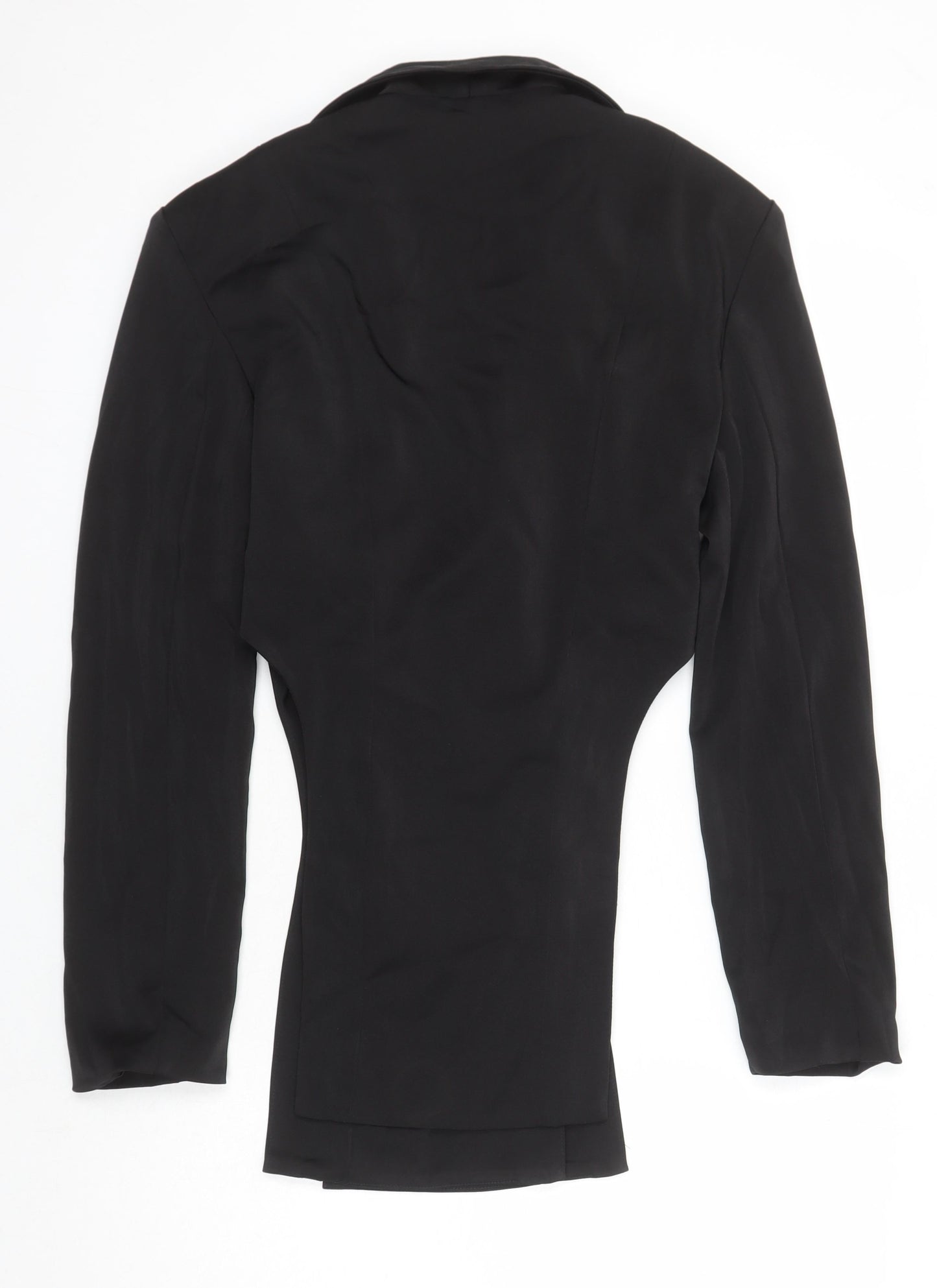 Misshap Womens Black Jacket Blazer Size 12 Button - Cross Front Structured Blazer