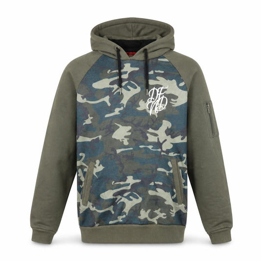 DFND Mens Multicoloured Camouflage Polyester Pullover Hoodie Size S
