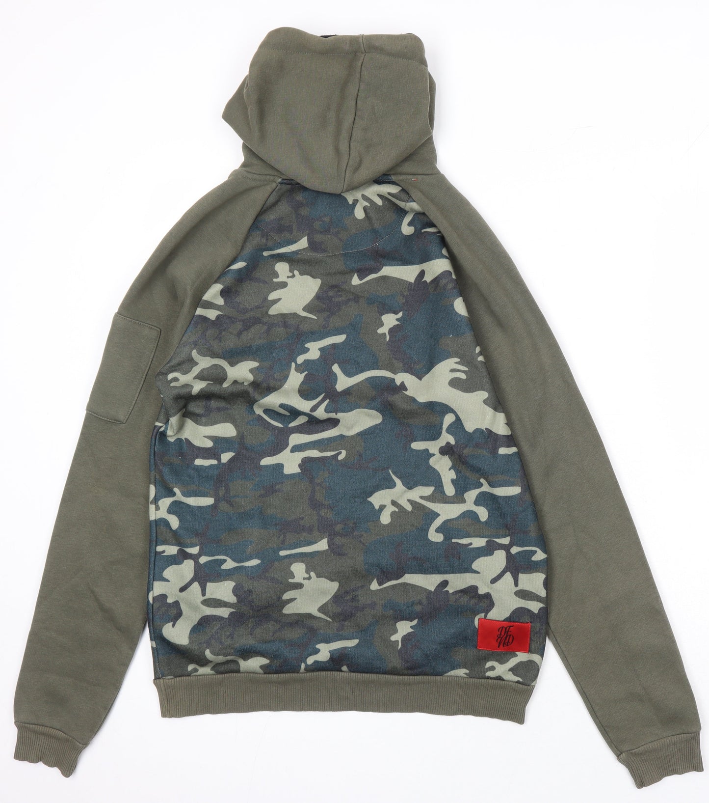 DFND Mens Multicoloured Camouflage Polyester Pullover Hoodie Size S