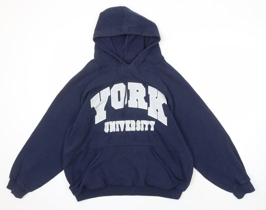 JSW Womens Blue Polyester Pullover Hoodie Size L