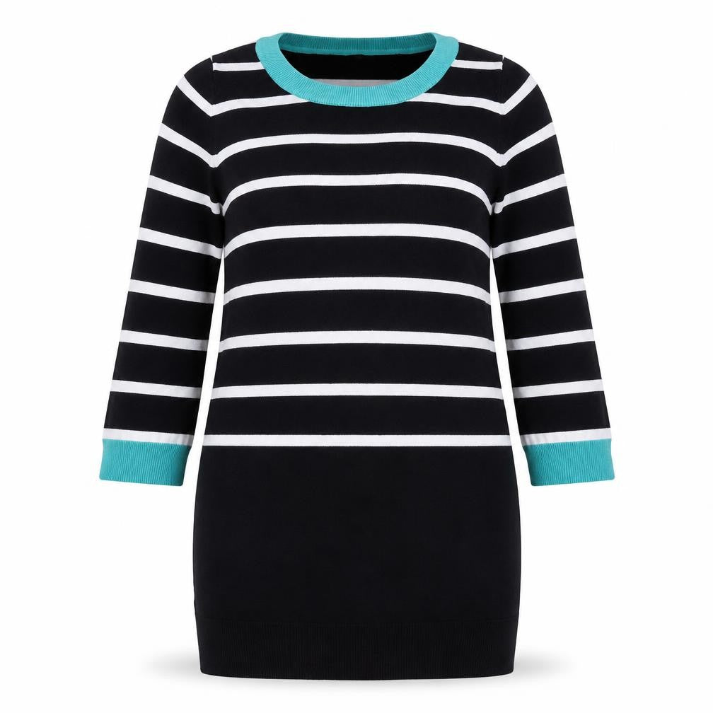 M&Co Womens Black Boat Neck Nylon Pullover Jumper Size 14